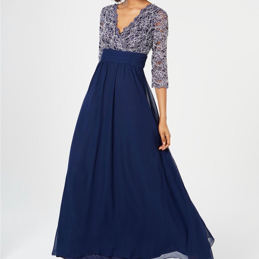 Jessica Howard formal Silver and Blue Dress